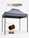 3x2 Katlanır Gazebo Çadır Pratik Kurulumlu Portatif Gölgelik - Çadır KampAVM