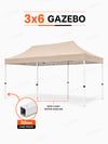 3x6 Katlanır Gazebo Çadır Pratik Kurulumlu Portatif Gölgelik - Çadır KampAVM
