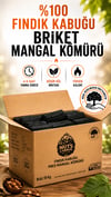 Fındık Kömürü 10 Kg Premium Briket Mangal Kömürü %100 Fındık Kabuğu Uzun Yanma - Mangal - Barbekü Ekipmanları KampAVM