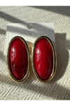 Şık Vintage Bordo Küpe