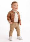 LEOPAR CEKETLİ , PAPYONLU ERKEK BEBEK TAKIM 