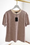 Orjinal Marka Çizgili Bordo T-shirt
