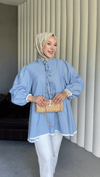 Çizgili Gofre Tesettür Tunik