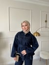 Daily Luxe Kuşaklı Ceket-Pantolon Denim Takım