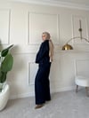 Daily Luxe Kuşaklı Ceket-Pantolon Denim Takım