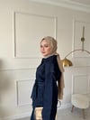 Daily Luxe Kuşaklı Ceket-Pantolon Denim Takım