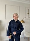 Daily Luxe Kuşaklı Ceket-Pantolon Denim Takım