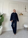 Daily Luxe Kuşaklı Ceket-Pantolon Denim Takım