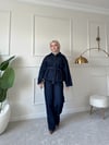 Daily Luxe Kuşaklı Ceket-Pantolon Denim Takım