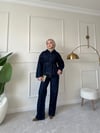 Daily Luxe Kuşaklı Ceket-Pantolon Denim Takım