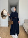 Düğmeli Gizli Pat Müslin Ceket Elbise