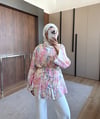 Fırfır Detaylı Pastel Ton Yazlık Keten Gömlek