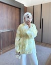 Fırfır Detaylı Pastel Ton Yazlık Keten Gömlek