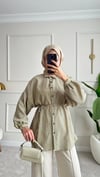 Fresh Yarasa Kol İp Kemerli Pötikare Renkli Gömlek 