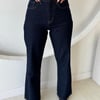Kuşaklı Oversize Kalıp Çıtçıtlı Ceket-Flare Pantolon Denim Premıum Takım
