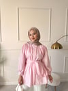 Lavin Hakim Yaka Kalın Tasarım Kuşaklı Pileli Gömlek