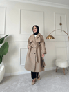 Lorin Oversize Kalıp Kruvaze Trençkot 