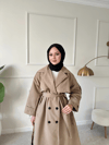 Lorin Oversize Kalıp Kruvaze Trençkot 
