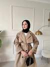 Lorin Oversize Kalıp Kruvaze Trençkot 