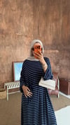 Maris Pamuklu Çizgili Penye Elbise