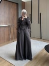 Nish İçlik Detay Bluz Bol Paça Pantolon Şık  Pamuk Keten Takım