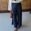 Ön Pile Detay Bel Lastikli Wide Leg Pantolon