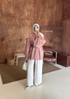 Pastel Çizgili Astarlı Deri Kemerli Tunik 