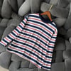 Premium Çizgili İki İplik Regular Kesim Lacivert Sweatshirt