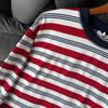 Premium Çizgili İki İplik Regular Kesim Kırmızı Sweatshirt 