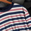 Premium Çizgili İki İplik Regular Kesim Lacivert Sweatshirt