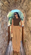 Soft Çırt Detaylı Likralı Crep bol Paça Pantolon 