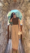 Soft Çırt Detaylı Likralı Crep bol Paça Pantolon 