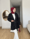 Taş Detaylı Fisto Astarlı Tasarım Kimono