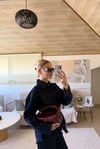 Tasarım Kuşaklı Ceket Flare Pantolon Denim İkili Takım