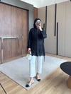 Yan Pens İpli Nakış Detaylı Astarlı Yazlık Gömlek