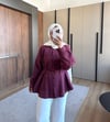 Yarasa Kol İp Kemerli Şık Tensel Gömlek 