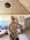 Yazlık Astarlı Oversize Kalıp Bej Trençkot 