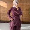 Yırtmaç Detaylı Bluz Pantolon Şık Takım