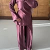 Yırtmaç Detaylı Bluz Pantolon Şık Takım