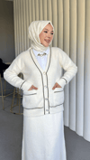 Yumoş Triko Tasarım Hırka Ve Etek Kışlık Takım