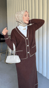 Yumoş Triko Tasarım Hırka Ve Etek Kışlık Takım