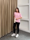 Basic Taşlı Modal Kumaş Tişört Pembe