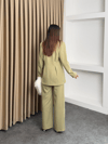 Çift Düğme Blazer Ceket Ve Pantolonlu Takım Yeşil