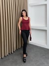 Volanlı Basic Bluz Bordo