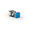 D Serisi Plastik LED'li 12-30V AC/DC Kare Mavi 16 mm Sinyal