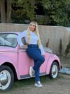 İKM BUTİK Büyük Beden Cepli Boru Paça Mavi Kot