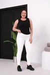 İKM BUTİK Büyük Beden  Dar Paça Beyaz Tayt Pantolon