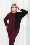 İKM BUTİK Oysho Kumaş Bordo Yanı Siyah Detaylı Takım