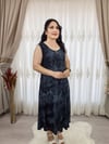 İKM BUTİK Viskon Askılı Füme Batik  cepli Likralı Elbise