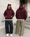 APLİKE BASKI OVERSİZE KAPŞONLU SWEATSHİRT BORDO